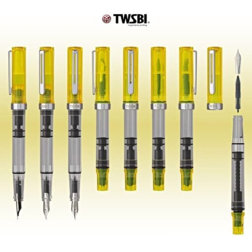 TWSBI Eco Fountain Pen In Transparent Yellow - Image 2