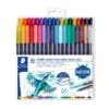 STAEDTLER Fibre tip pen (water soluble) 2 tips 36 clrs wallet pack