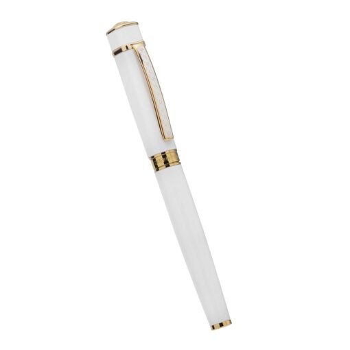 HERO 979 White Gold Fountain Pen – Elegant Writing InstrumentExperience the perfect blend of sophistication and functionality with the HERO 979 White Gold Fountain Pen. Designed for professionals and enthusiasts alike, this pen offers a smooth writing experience complemented by a luxurious aesthetic.​  Key Features:  Elegant Design: The pen features a sleek white body adorned with gold trims and a gold-plated clip, exuding a timeless and professional appeal. - Image 6