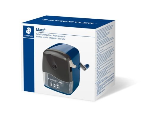 STAEDTLER Mars 501 180 Rotary Sharpener for Round, Triangular, Hexagonal Prisma Color , Pencils, Classic Manual Pencil Sharpener, Desk clamp - Image 2