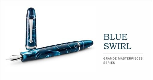 PENLUX Blue Swirl Grande Fountain Pen – Elegant Writing Instrument - Image 2