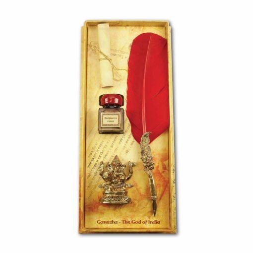 GANESHA Antique Dip Feather Pen Set - With Ink Dip Pen - Image 5
