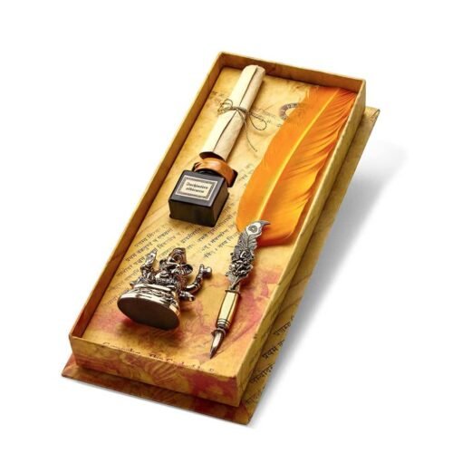 GANESHA Antique Dip Feather Pen