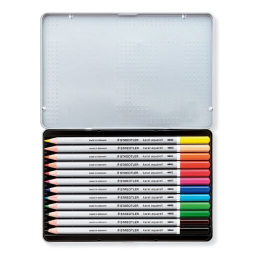 STAEDTLER Karat Aquarell Pencils : In Metal case - 12 Pencils - Image 3