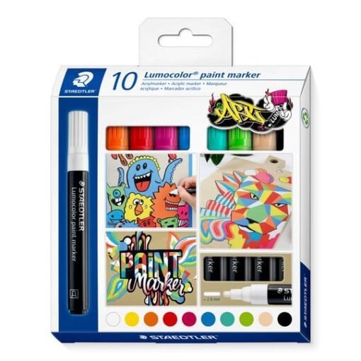 STAEDTLER Lumocolor Acrylic Marker set of 10 Colour