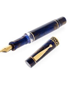 GIOIA Bellavista Crepuscolo Fountain Pen – Blue-Brown Acrylic, Gold Trim