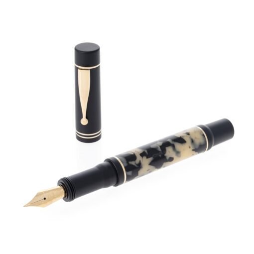 GIOIA Alleria Tramonto Fountain Pen – Black Resin, Gold Trim - Image 2