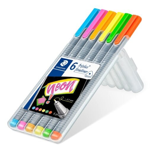 STAEDTLER Triplus Fine liner pack of 6 Neon colours in Staedtler Box -334 - Image 6