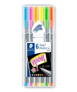 STAEDTLER Triplus Fine liner pack of 6 Neon colours in Staedtler Box -334