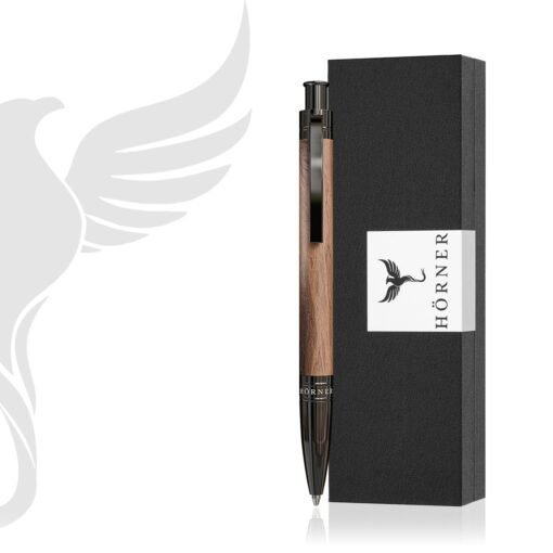 HORNER Boscus Ballpoint Pen: Walnut Wood Barrel, Polished Metal Accents - Image 4