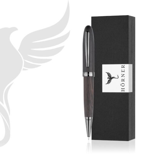 HORNER Imperius Pen Series: Ebony Wood Barrel, Polished Metal Accents - Image 6