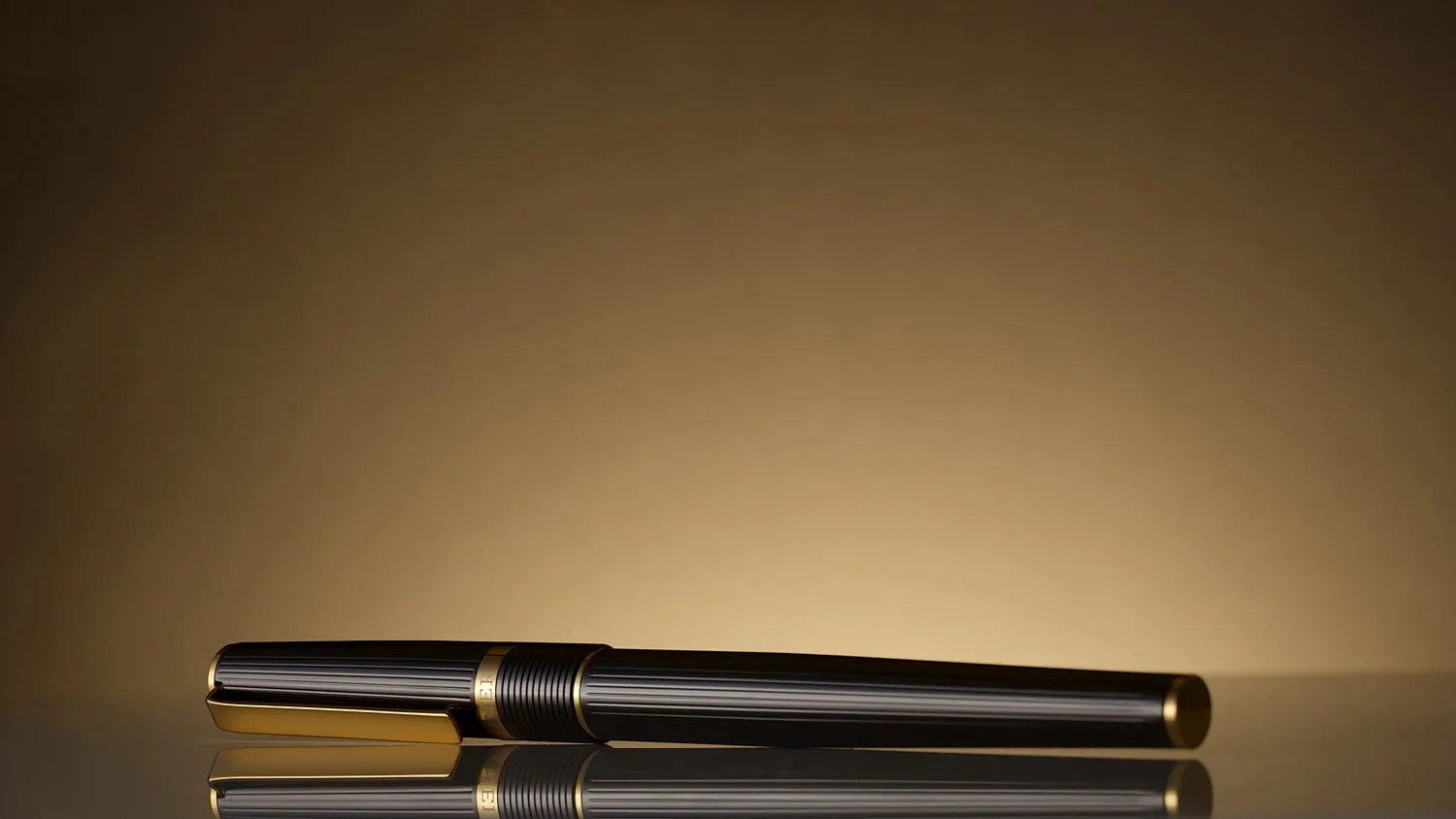 HORNER Vectrum Pen Series: Fountain, Rollerball, and Ballpoint Pens with Ribbed Brass Barrel and Gold-Plated Accents - Image 5