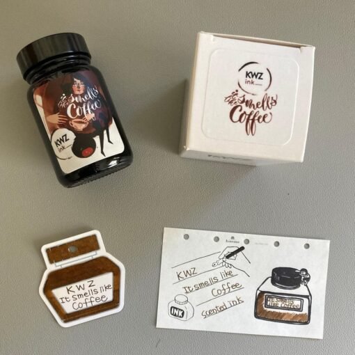 TWSBI Espresso Coffee Edition Fountain Pen M and Kwz Ink Coffee Scented Ink Combo Pack - Image 4