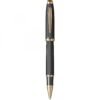 SCRIKSS Luxury Rollerball Pen with Textured Black Metal Body and Gold Trim Accents