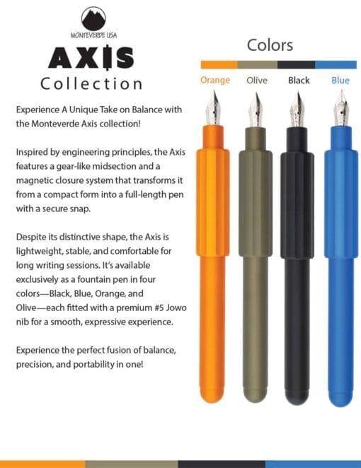 Monteverde Axis Fountain Pen – Sleek Pocket Precision - Image 3