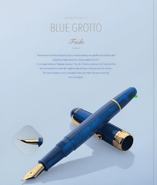 PENLUX Delgado Gladius Blue Grotto Fude Fountain Pen