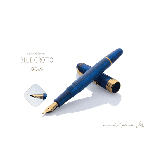 PENLUX Delgado Gladius Blue Grotto Fude Fountain Pen - Image 3