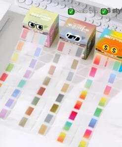 LANGUO-transparent-Colorful-Marking-Notes-Memo-Pad-Note-Marking-Supplies-128Sheets_box-Drawer-style-Pull-out-Pearlescent-Paper-Sticky.
