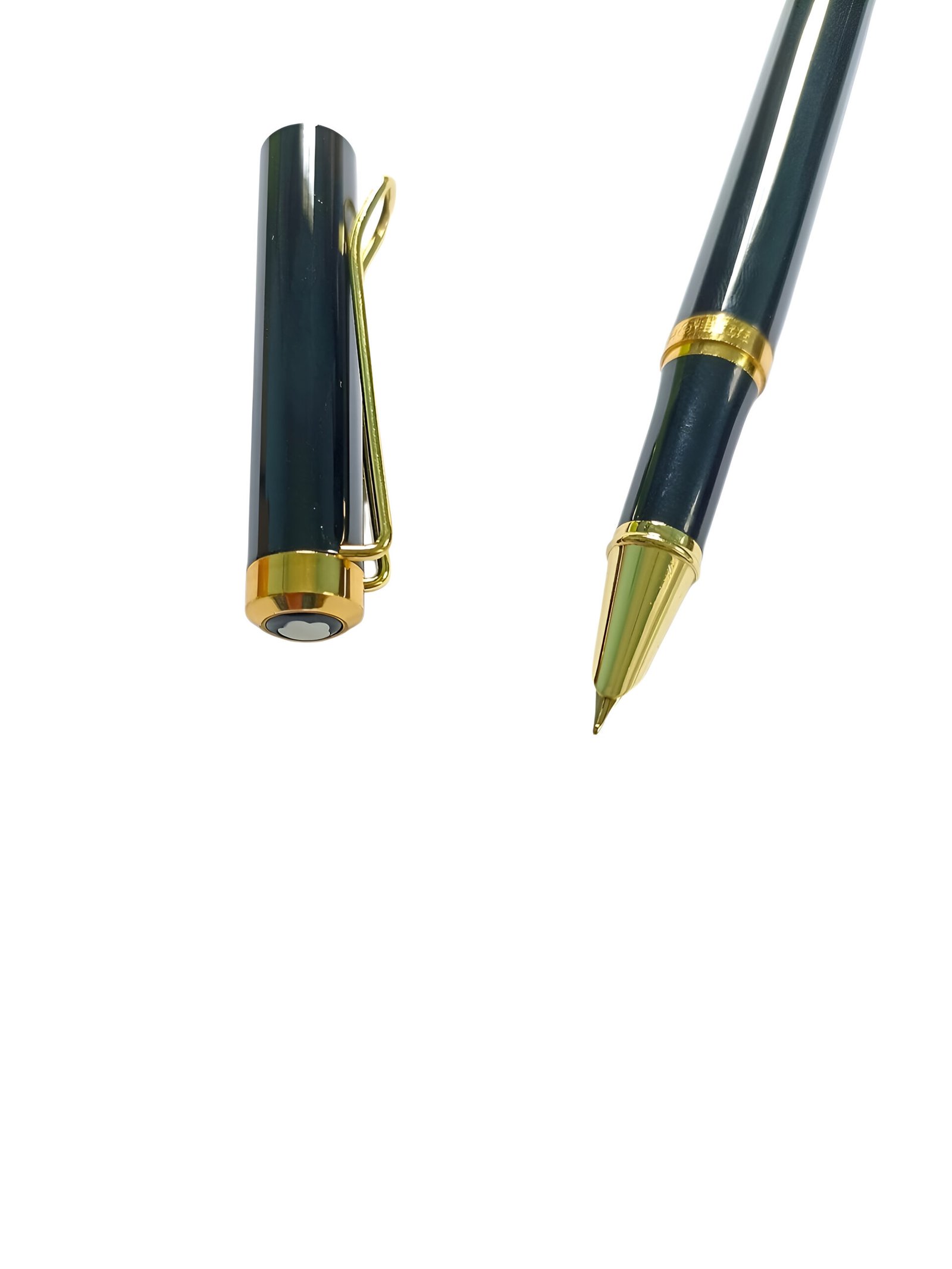 Hero Fountain Pen, Model No. 9365, Metal Body with Gold Trim and Clip, Premium Glossy Metallic Finish, Fine Nib Ink Pen, Refillable Ink Converter, Includes 6 Cartridges (Black)