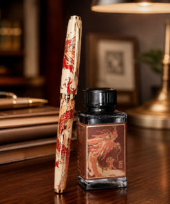 Hero Dragon Fountain Pen Luxury Gift Set with Ink Bottle, Matching Pen Case & Certificate – Premium Collectible Pen for Executive Gifting