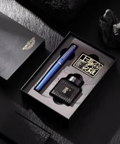 Hero Pen Original Fountain Pen E518 compact Gift Pen Set | Extra Fine Nib Fountain Pen with Refillable Ink Bottle for Smooth Writing | Premium Matte Blue Pen | Ideal for Students,Doctors & Gifting