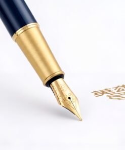 Hero Pen Original Fountain Pen E518 compact Gift Pen Set | Extra Fine Nib Fountain Pen with Refillable Ink Bottle for Smooth Writing | Premium Matte Blue Pen | Ideal for Students,Doctors & Gifting