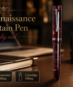 Click Renaissance Fountain Pen with Steel Nib, Converter & Cartridge Filling