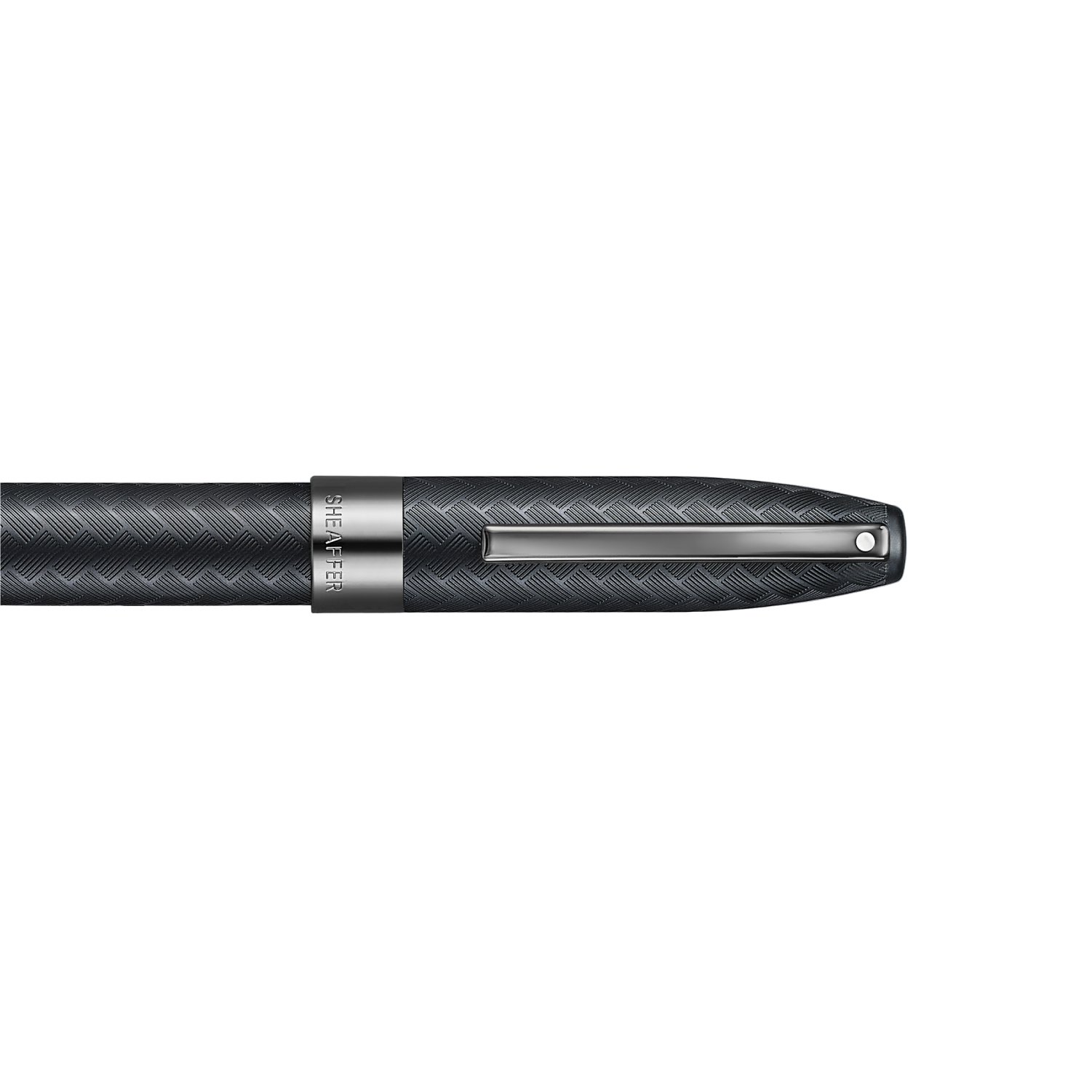 Sheaffer-Legacy-Chevron-9066-Matte-Black-RollerBall-pen-with-PVD-Gunmetal-Inlaid-Nib-and-Trims. only at Penshelf