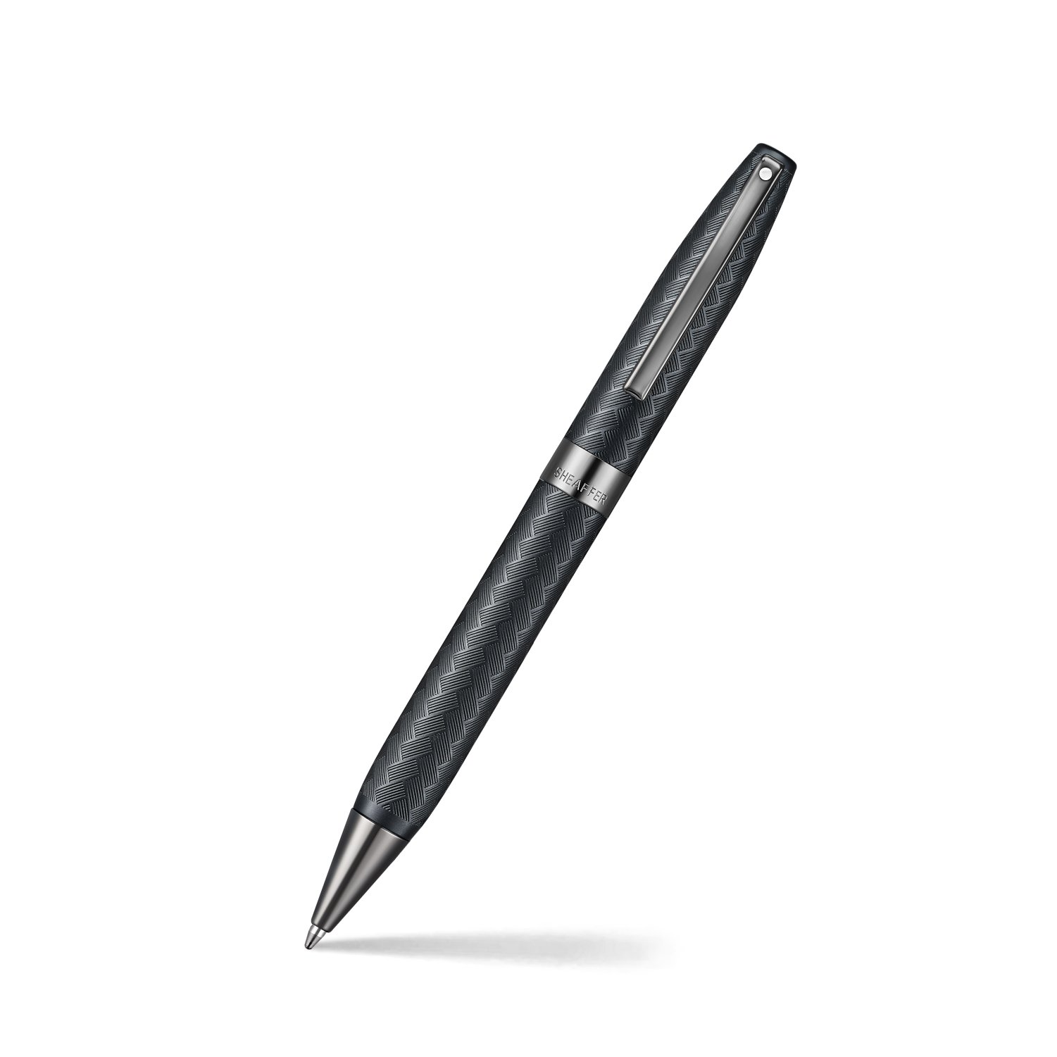 Sheaffer Legacy Chevron 9066 Matte Black Ball pen with PVD Gunmetal Inlaid Nib and Trims . Only at Penshelf