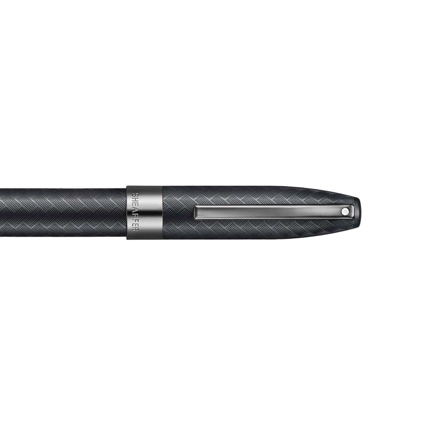 Sheaffer-Legacy-Chevron-9066-Matte-Black-Fountain-Pen-with-PVD-Gunmetal-Inlaid-Nib-and-Trims-Medium only at Penshelf