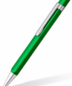 Staedtler 440 TRX 5B Green Ballpoint Pen with Aluminium Body, Black Ink & Twist Mechanism – Premium Refillable Office Pen with Case