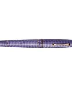 Leonardo MZ Grande 2.0 Dragon Skin Purple RGT with No. 8 14K gold Broad nib, piston filler, ebonite feed and 1.5 ml ink capacity.