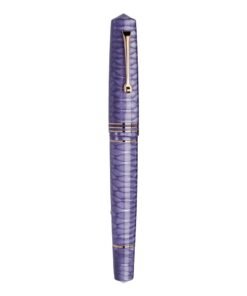 Leonardo MZ Grande 2.0 Dragon Skin Purple RGT with No. 8 14K gold Broad nib, piston filler, ebonite feed and 1.5 ml ink capacity.