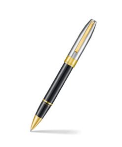 Sheaffer-Legacy-9065-RollerBall-pen-Glossy-Black-and-Chrome-Bi-color-Ballpoint-Pen-with-14K-PVD-Gold-Plated-Stainless-Steel-Trims.