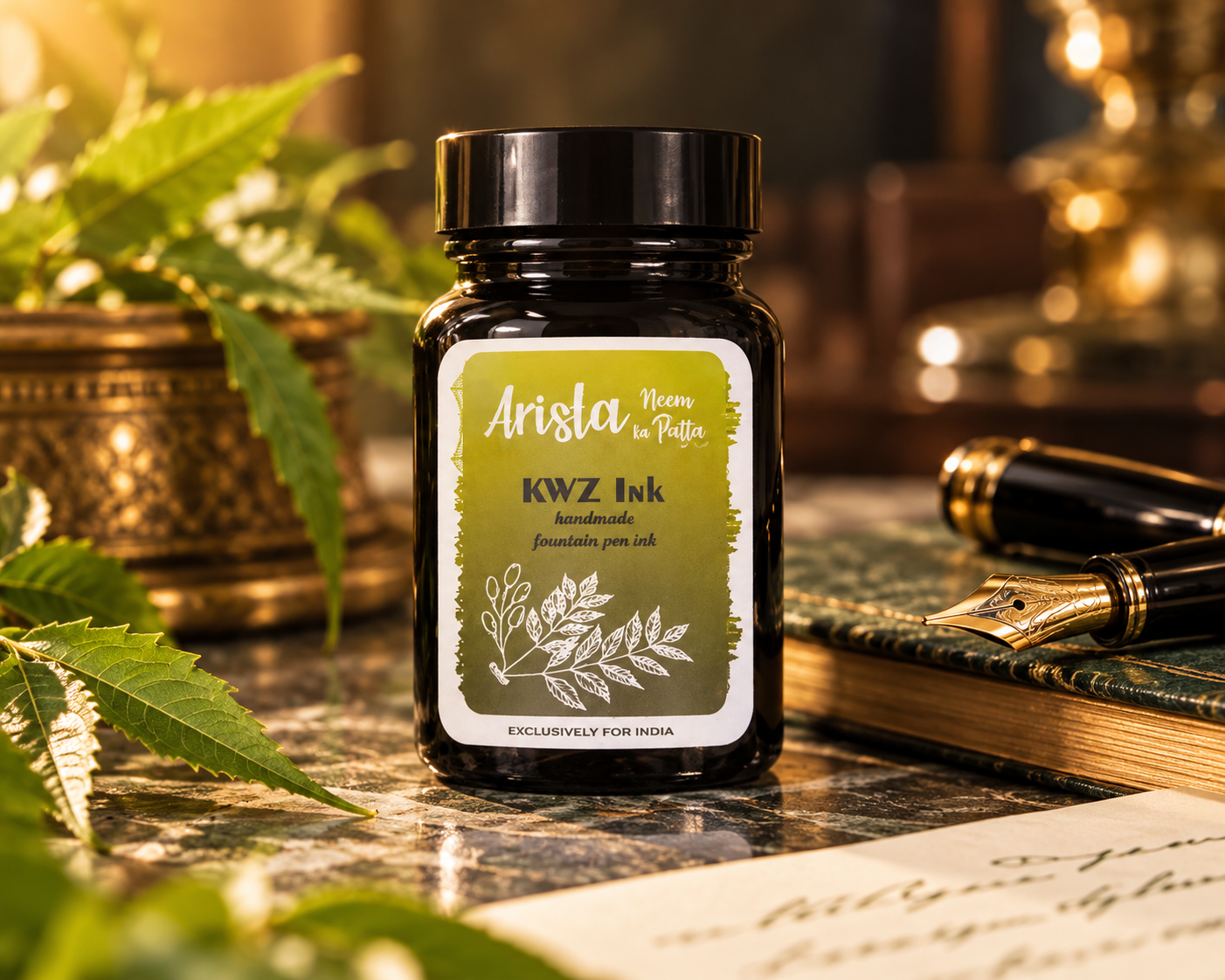 Premium fountain pen ink bottle