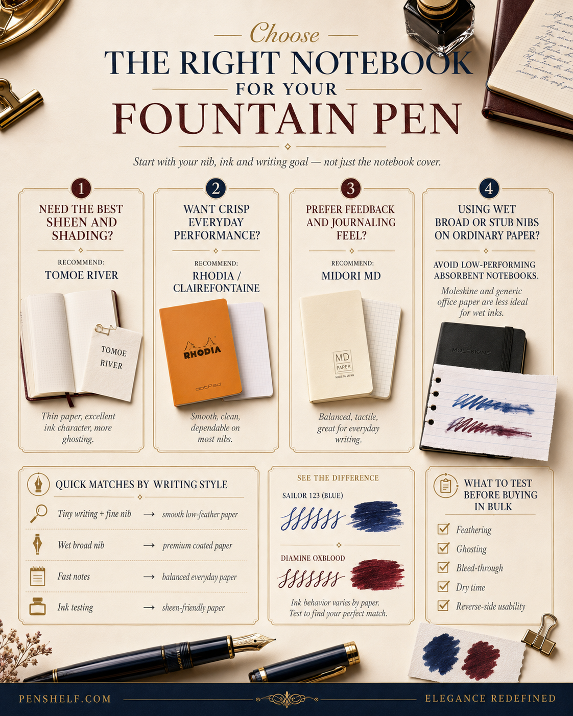 Recommended fountain pen paper visual